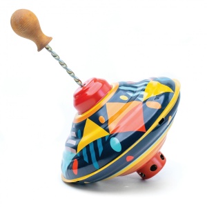 Titirez cu sunet si maner din lemn Confetti - Img 3