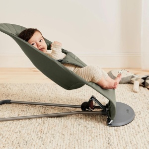 BabyBjorn - Balansoar Bliss Dark Green din tesatura matlasata cu aspect Clasic - Img 3