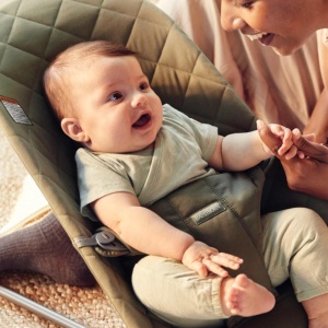 BabyBjorn - Balansoar Bliss Dark Green din tesatura matlasata cu aspect Clasic - Img 5
