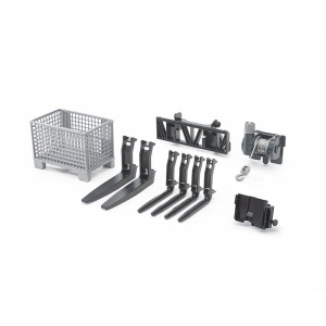 Bruder - Accesorii - Cutie Tip Palet, Troliu Si Furci Pentru Incarcator - Img 1
