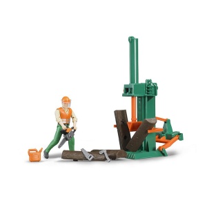 Bruder - Set Forestier Cu Muncitor Si Accesorii - Img 3