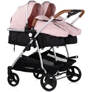 Carucior gemeni Chipolino Duo Smart 3 in 1 pink marshmallow - Img 2