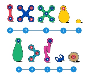 Clixo® joc magnetic de construit - Modele cu rotite (72 piese)