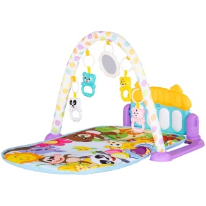 Covoras de joaca cu pian Chipolino Zoo Party purple