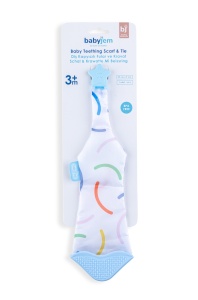 Cravata bebelusi cu accesoriu de dentitie BabyJem, bleu - Img 4
