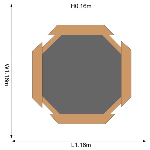 Cutie hexagonala din lemn pentru nisip Treasure Beach 104x104 cm, cu prelata - Img 3