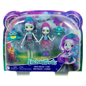 ENCHANTIMALS SET PAPUSI SURORI SI ANIMALUTELE LOR PATTER PEACOCK SI FLAP SI PIERA PEACOCK SI FEATHER - Img 1