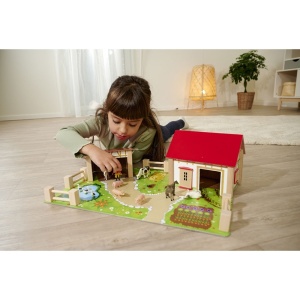 Ferma din lemn Eichhorn 51x36x17 cm cu 20 accesorii - Img 10