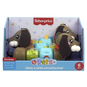FISHER PRICE JUCARIE CATELUS DE ACTIVITATE PENTRU BEBELUSI CLICK AND SPIN - Img 1