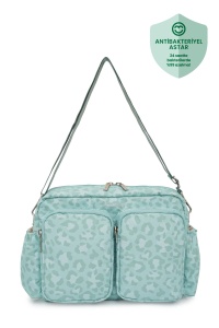 Geantă pentru scutece și accesorii bebe, DuoPack, Carry Bliss, verde leo print - Img 9