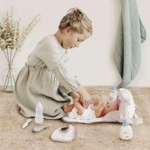 Gentuta de infasat pentru papusa Smoby Baby Nurse Changing Bag crem cu accesorii - Img 5