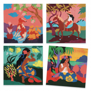Inspired by Paul Gauguin, pictura Polynesia, Djeco