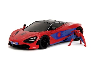 JADA MARVEL SET FIGURINA SPIDER MAN SI MASINUTA METALICA MCLAREN 720S SCARA 1 LA 24 - Img 3