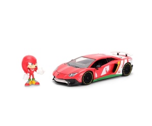 JADA SONIC ARICIUL SET FIGURINA SONIC SI MASINUTA METALICA LAMBORGHINI AVENTADOR SV SCARA 1 LA 24 - Img 2