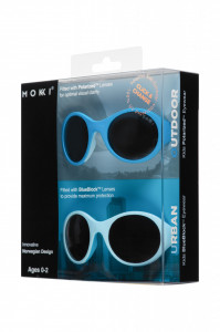 Ochelari de soare pentru copii MOKKI Click & Change, protectie UV, bleu, 0-2 ani, set 2 perechi