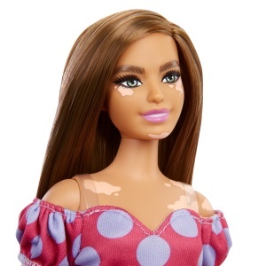 PAPUSA BARBIE FASHIONISTA SATENA CU ROCHIE ROZ CU BULINE - Img 4