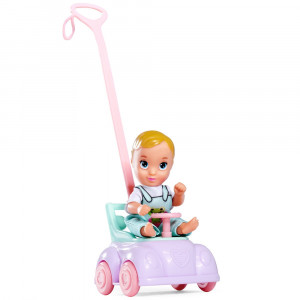 Papusa Simba Steffi Love Baby Car 29 cm cu figurina si accesorii - Img 3