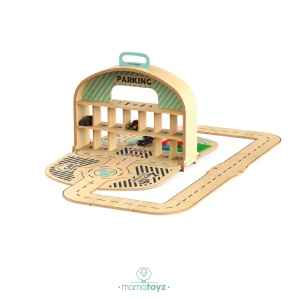 Parcare portabila de masinute din lemn, MamaToyz