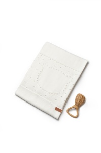 Paturica cu ursulet pentru nou nascut, 100% bumbac organic, TeddyBear, BabyCosy, ecru