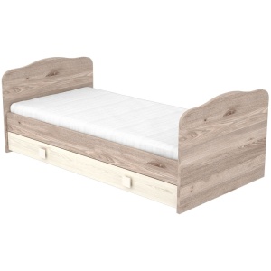 Patut copii transformabil din lemn cu sertar Hubners Sofia 140x70 cm crem nisip - Img 3