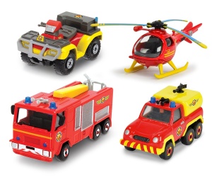 POMPIERUL SAM SET 4 VEHICULE DIN METAL CU ELICOPTER SCARA 1:64 - Img 2