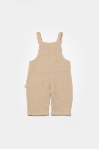 Salopeta cu bretele si buzunar, 100% bumbac - Apricot, BabyCosy