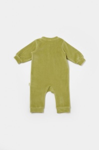 Salopeta Elefant cu maneca lunga din 80%bumbac organic si 20% poliester - Verde, BabyCosy