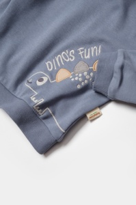 Set bluzita cu pantalon Dino, indigo, BabyCosy, 100%bumbac