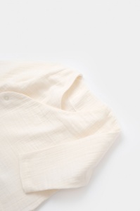 Set bluzita petrecuta si panataloni lungi din muselina, Baby Cosy, 100% bumbac organic, Ecru