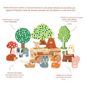Set cu piese din lemn animale de padure, Orange Tree Toys - Img 4