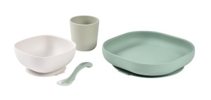 Set de masa silicon Beaba 4 piese Sage Green - Img 2