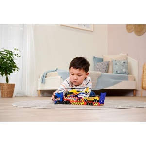 Set Dickie Toys Rescue Transporter 40 cm cu camion, masina, elicopter si accesorii - Img 13
