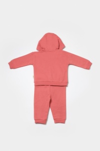 Set hanorac cu gluga si pantaloni, Two thread, 100%bumbac organic - Rose, BabyCosy