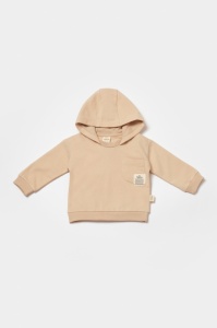 Set hanorac cu gluga si pantaloni, Two thread, 100%bumbac organic - Stone, BabyCosy