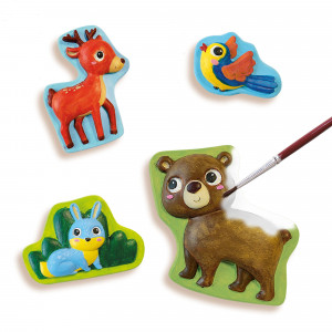 Set pentru copii cu mulaj si pictura cu animale din padure - Img 2