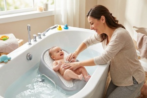 Suport pentru baie Soft Touch BabyJem, Gri - Img 3
