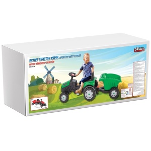 Tractor cu pedale si remorca Pilsan Active with Trailer 07-316 red - Img 4