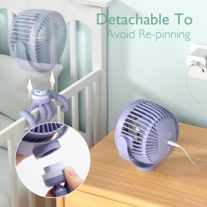 Ventilator portabil pentru carucior Momcozy Purple - Img 4