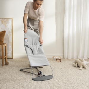 BabyBjorn - Balansoar Bliss Light Gray din tesatura melange cu aspect Clasic - Img 3