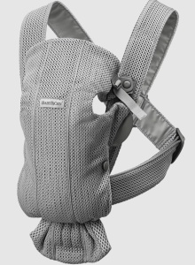 Babybjorn - Marsupiu anatomic Mini, cu multiple pozitii de purtare, Grey, 3D Mesh