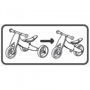 Bicicleta/tricicleta fara pedale, Free2Move, Din lemn, 2 in 1, Functie de bicicleta echilibru, Scaun reglabil, Roti ajustabile, Manere antiderapante, Varsta 1-3 ani, Dusty Pink - Img 4