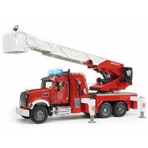 Bruder - Camion De Pompieri Mack Granite Cu Scara, Pompa De Apa Si Sirena - Img 1