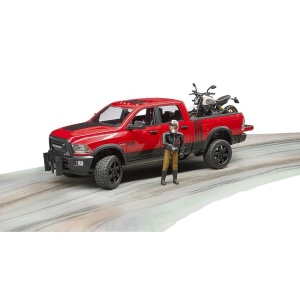 Bruder - Masina De Teren Ram 2500 Cu Motocicleta Scrambler Ducati Desert Si Sofer - Img 2