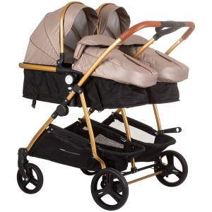 Carucior gemeni Chipolino Duo Smart 2 in 1 golden beige - Img 1
