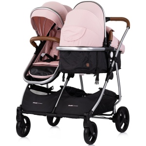 Carucior gemeni Chipolino Duo Smart 3 in 1 pink marshmallow - Img 6