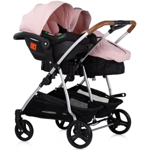 Carucior gemeni Chipolino Duo Smart 3 in 1 pink marshmallow - Img 10