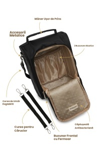 Geantă pentru scutece și accesorii bebe, SnapPack, Carry Bliss, negru - Img 10