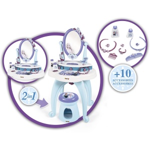 Jucarie Smoby Masuta de machiaj Frozen Hairdresser 2 in 1 - Img 3
