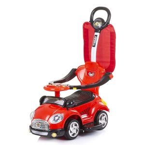 Masinuta de impins Chipolino Super Car red cu maner si copertina - Img 2