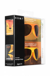 Ochelari de soare pentru copii MOKKI Click & Change, protectie UV, galben, 2-5 ani, set 2 perechi